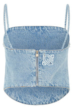 Carica l'immagine nel visualizzatore di Gallery, Top in denim con Strass