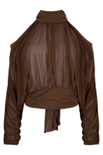 Load image into Gallery viewer, Blouse with high collar and gathering