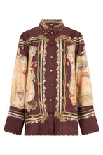Load image into Gallery viewer, Silk shirt with printed pattern