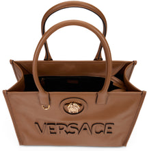 Carica l'immagine nel visualizzatore di Gallery, Borsa tote in pelle con placca Medusa