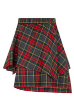 Carica l'immagine nel visualizzatore di Gallery, Gonna Asimmetrica in Tartan di Lana