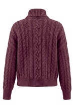 Load image into Gallery viewer, Sweater with cable knit and high collar in cotton