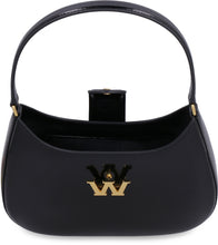 Load image into Gallery viewer, Large leather hobo bag with embossed W logo