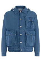 Carica l'immagine nel visualizzatore di Gallery, Giacca in denim con cappuccio e tasche applicate