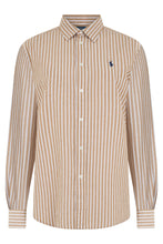 Carica l'immagine nel visualizzatore di Gallery, Camicia in misto cotone e lino a righe