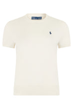 Load image into Gallery viewer, Short Sleeve Sweater with Embroidered Logo