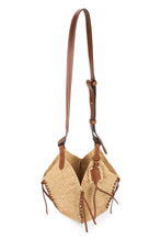 Carica l'immagine nel visualizzatore di Gallery, Borsa in raffia con inserti in pelle