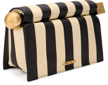 Carica l'immagine nel visualizzatore di Gallery, Borsa Pochette Rond Carré in canvas a righe