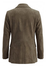 Load image into Gallery viewer, Double-breasted jacket in suede leather