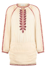 Load image into Gallery viewer, Short cotton dress with embroidery