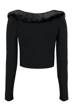 Load image into Gallery viewer, Faux fur collar cardigan