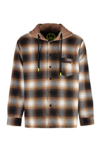 Carica l'immagine nel visualizzatore di Gallery, Camicia a quadri con cappuccio in felpa