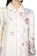 Carica l'immagine nel visualizzatore di Gallery, Camicia Celestial Blouson in seta stampata