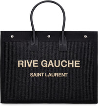 Carica l'immagine nel visualizzatore di Gallery, Borsa shopping Rive Gauche in rafia intrecciata