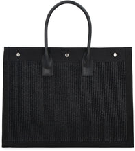 Carica l'immagine nel visualizzatore di Gallery, Borsa shopping Rive Gauche in rafia intrecciata