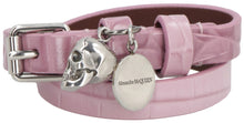 Carica l'immagine nel visualizzatore di Gallery, Bracciale Skull in pelle con targhetta logata
