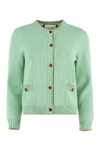 Load image into Gallery viewer, Logo-button cotton cardigan