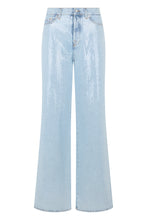 Carica l'immagine nel visualizzatore di Gallery, Jeans donna Lotta Wide Leg decorati con Paillettes