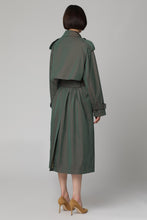 Load image into Gallery viewer, Long cotton trench coat