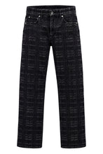 Load image into Gallery viewer, Straight leg jeans in check fabric