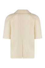 Load image into Gallery viewer, Linen jacket with leather details