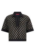 Load image into Gallery viewer, Top in tweed lamé with rhinestones