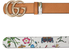 Carica l'immagine nel visualizzatore di Gallery, Cintura reversibile GG Marmont con stampa Flora