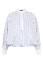 Carica l'immagine nel visualizzatore di Gallery, Blusa in cotone gessato con ricami