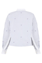 Carica l'immagine nel visualizzatore di Gallery, Blusa in cotone gessato con ricami