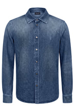 Carica l'immagine nel visualizzatore di Gallery, Camicia in denim di cotone con ricamo