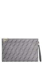 Carica l'immagine nel visualizzatore di Gallery, Pouch in tessuto jacquard FF nero