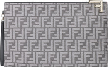 Carica l'immagine nel visualizzatore di Gallery, Pouch in tessuto jacquard FF nero