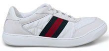 Load image into Gallery viewer, White leather and fabric sneakers screener