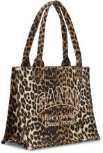 Carica l'immagine nel visualizzatore di Gallery, Borsa tote grande in tela leopardata