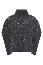 Carica l'immagine nel visualizzatore di Gallery, Poncho in maglia traforata