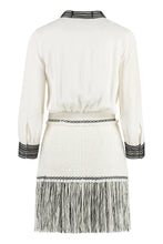 Load image into Gallery viewer, Fringed tweed dress