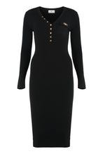 Carica l'immagine nel visualizzatore di Gallery, Abito in maglia a costine con taschino