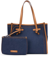 Carica l'immagine nel visualizzatore di Gallery, Borsa Marcella in denim e pelle