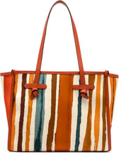 Carica l'immagine nel visualizzatore di Gallery, Shopping bag Marcella in canvas e pelle