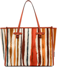 Carica l'immagine nel visualizzatore di Gallery, Shopping bag Marcella in canvas e pelle
