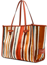 Carica l'immagine nel visualizzatore di Gallery, Shopping bag Marcella in canvas e pelle