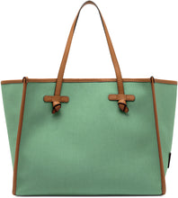 Carica l'immagine nel visualizzatore di Gallery, Shopping bag Marcella in canvas e pelle