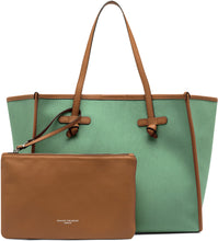 Carica l'immagine nel visualizzatore di Gallery, Shopping bag Marcella in canvas e pelle