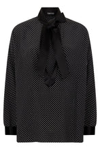 Carica l'immagine nel visualizzatore di Gallery, Blusa in crepe de chine di seta a pois