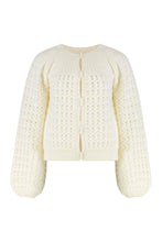 Carica l'immagine nel visualizzatore di Gallery, Cardigan ricamato in maglia di lana e cashmere