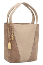 Carica l'immagine nel visualizzatore di Gallery, Tote bag Chloé Spin piccola in pelle granata e scamosciata