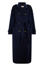 Load image into Gallery viewer, Long double-breasted coat in wool