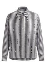 Carica l'immagine nel visualizzatore di Gallery, Camicia a righe con perline e cristalli decorativi