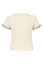 Carica l'immagine nel visualizzatore di Gallery, Top in maglia a coste con decorazioni gioiello
