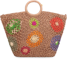 Carica l'immagine nel visualizzatore di Gallery, Borsa a mano Daddy Fleur M in rafia